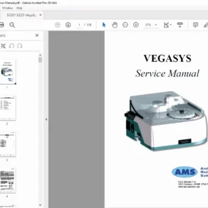 AMS VegaSys Chemistry Analyzer Service & Repair Manual - PDF