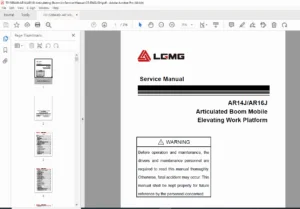 AR14J & AR16J Articulating Boom Lift Service Manual – CE English PDF