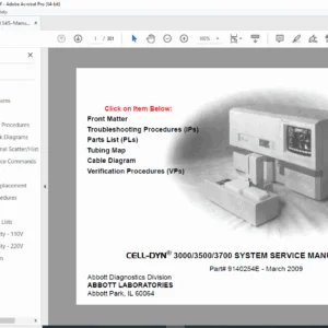 Abbott CELL-DYN 3000 3500 3700 Hematology Analyzer Service Manual  PDF