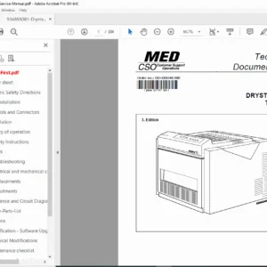 Agfa Drystar 2000 Service Manual PDF – Installation, Repair & Setup