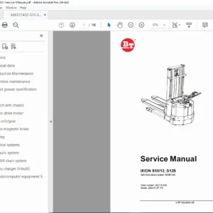 BT IXION S10 S12 Stacker Service Manual Electric Forklift Repair Guide PDF