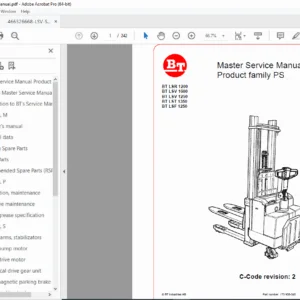 BT PS Series Forklift (LSR, LSV, LST, LSF) Master Service Manual - PDF