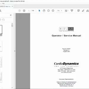 BioZ Dx Impedance Cardiograph Operator & Service Manual - PDF