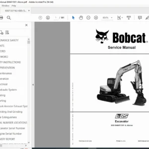 Bobcat E85 Excavator Service Manual - Repair, Maintenance & Shop Guide PDF