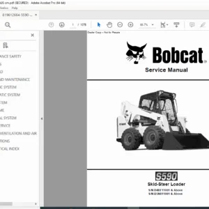 Bobcat S590 Skid-Steer Loader Service Manual PDF