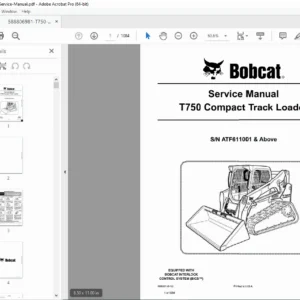 Bobcat T750 Compact Track Loader Service Manual – PDF