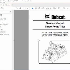 Bobcat Three-Point Tiller Service Manual 48 60 74 Inch Models 6987115 PDF