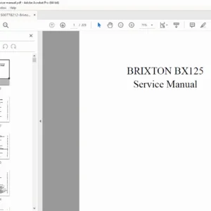 Brixton BX125 Motorcycle Service Repair Manual (Bilingual) PDF
