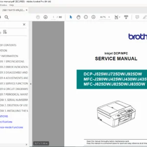 Brother DCP & MFC Series Inkjet Printer Service Repair Manual - PDF