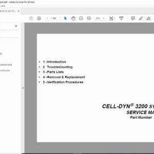 CELL-DYN 3200 Hematology Analyzer Service Manual PDF – Repair Guide