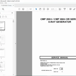 CMP 200 DR X-Ray Generator Service Manual PDF