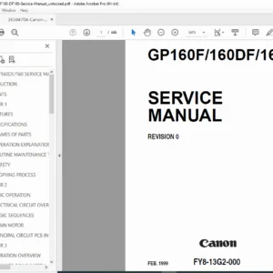 Canon GP160, GP160F, GP160DF Copier Service Repair Manual PDF
