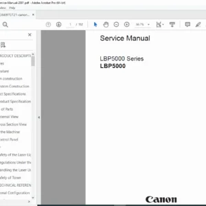Canon LBP5000 Color Laser Printer Service Manual Repair Guide PDF