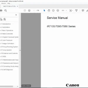 Canon iR7105 iR7095 iR7086 Service Manual – Repair & Parts PDF