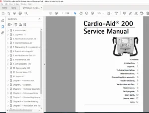 Cardio-Aid 200 Artema Defibrillator Service Manual Repair PDF
