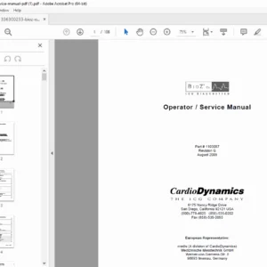CardioDynamics BioZ Dx Operator Service Manual PDF