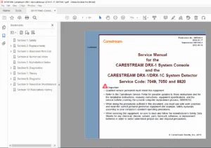 Carestream DRX-1 & DRX-1C System Service Manual (Console & Detector) PDF