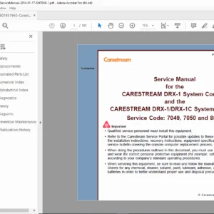 Carestream DRX-1 & DRX-1C System Service Manual (Console & Detector) PDF