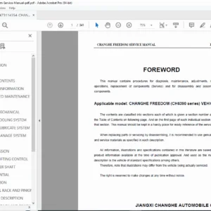 Changhe Freedom CH6390 Service Manual – Engine, Electrical, Wiring, A/C PDF
