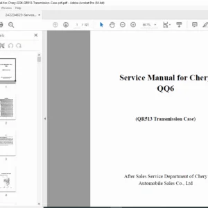 Chery QQ6 Service Manual - QR513 Transmission & 473F EFI Repair PDF