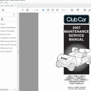Club Car Carryall Turf 1 2 6 2007 Service Manual PDF DOWNLOAD