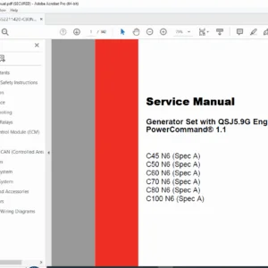 Cummins C45–C100 N6 Generator Service Manual QSJ5.9G  PDF Download