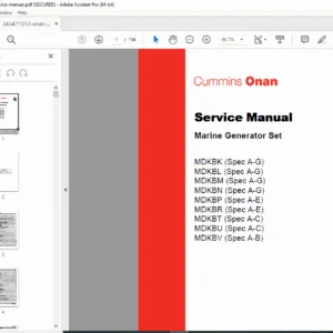 Cummins Onan MDKBK-MDKBV Marine Genset Service Manual PDF