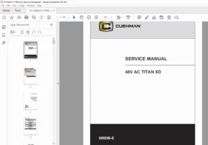 Cushman Titan XD 48V Electric Vehicle Service Manual PDF (2019)