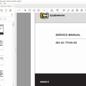 Cushman Titan XD 48V Electric Vehicle Service Manual PDF (2019)