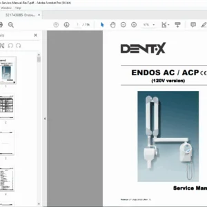 Dent-X Endos AC/ACP Intraoral X-ray Service Repair Manual PDF
