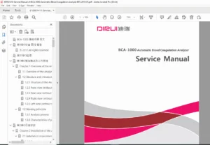 Dirui BCA-1000 Service Manual PDF DOWNLOAD