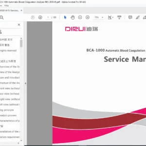 Dirui BCA-1000 Service Manual PDF DOWNLOAD