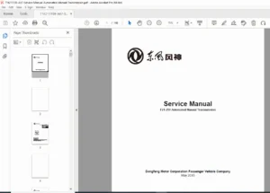Dongfeng AX7 F21-250 Automated Manual Transmission Service Manual PDF