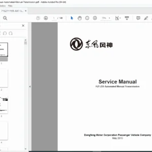 Dongfeng AX7 F21-250 Automated Manual Transmission Service Manual PDF