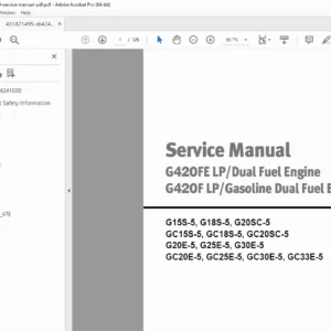 Doosan G420F G420FE Engine Service Manual LP Dual Fuel Forklift PDF
