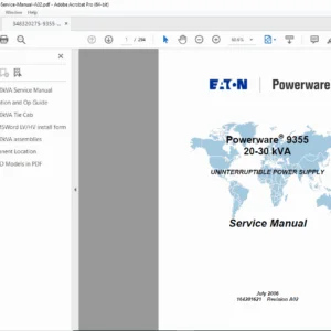 Eaton Powerware 9355 20–30kVA UPS Service Manual PDF – Repair Guide