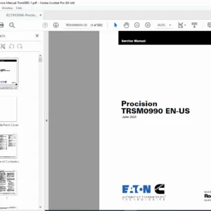Eaton Procision Dual Clutch Transmission Service Repair Manual PDF