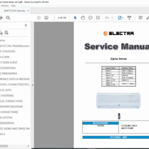 Electra Alpha Series Service Manual & Repair Guide (R410A Models)PDF