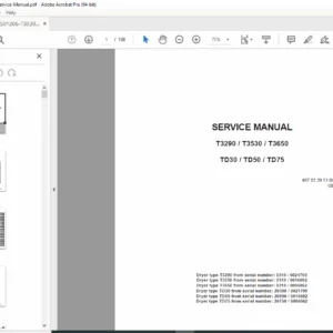 Electrolux T3290, T3530, T3650 & TD30-TD75 Dryer Service Repair Manual PDF