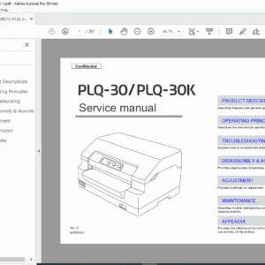 Epson PLQ-30 / PLQ-30K Dot Matrix Printer Service Manual PDF
