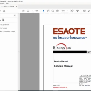 Esaote E-SCAN XQ MRI Scanner Service Manual Repair Guide PDF
