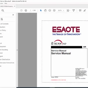 Esaote E-Scan XQ MRI Service Manual 8300096028 Ver C Complete Guide PDF