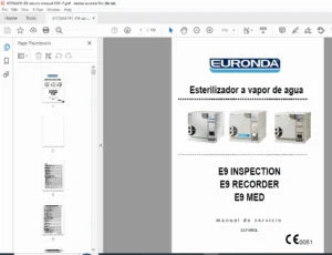 Euronda E9 Autoclave Service Manual ESP R7 – Inspection / Recorder / Med PDF