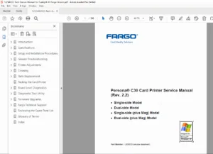 Fargo Persona C30 Card Printer Service Manual ID Badge Dye Sublimation PDF
