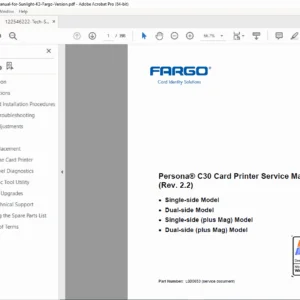 Fargo Persona C30 Card Printer Service Manual ID Badge Dye Sublimation PDF