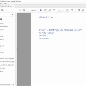 GE MAC 7 Patient Monitor Service Manual – Repair & Calibration PDF