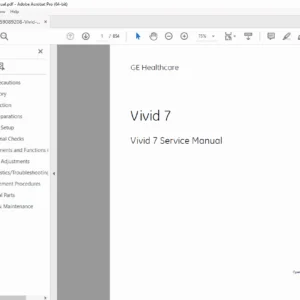 GE Vivid 7 Ultrasound Service Manual PDF – Complete Repair & Diagnostics
