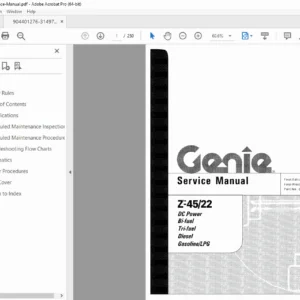Genie Z-45/22 Aerial Lift Service Manual PDF (DC, Diesel, Bi-Fuel)