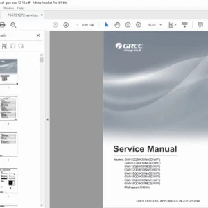 Gree ECO 12/18 Split Air Conditioner Service Repair Manual WiFi R410A PDF