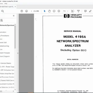 HP 4195A Network/Spectrum Analyzer Service Manual - PDF